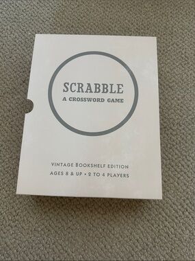 Anthropologie Scrabble Vintage Bookshelf Edition in White and Gray